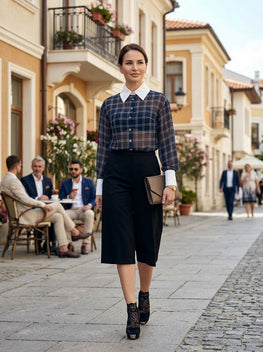 Skirt-Trousers in Black – Front view – Silvy Rowson