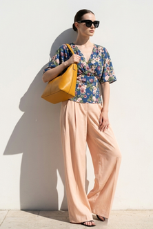 Pants wide-leg CRISTEN cotton