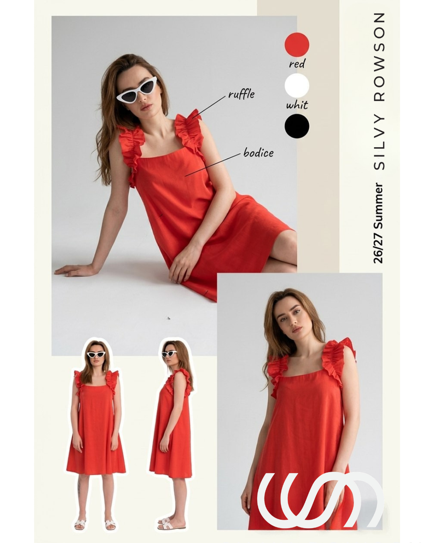 Dress with curly straps