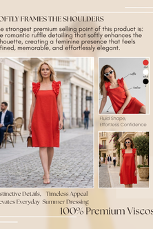 Dress with curly straps