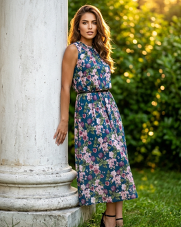 Dress Maxi Blue Viscose  figs
