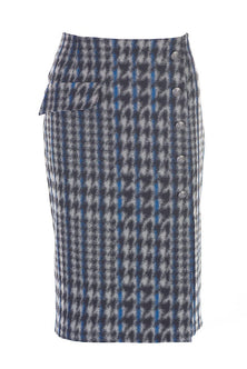 Blue pencil skirt – Side view – Silvy Rowson
