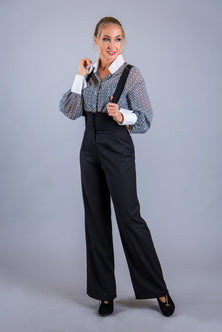 Floral Print Blouse with White Collar & Cuffs