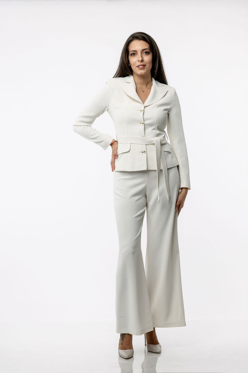 Wide-leg georgette trousers