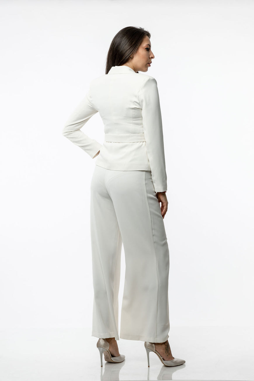 Wide-leg georgette trousers