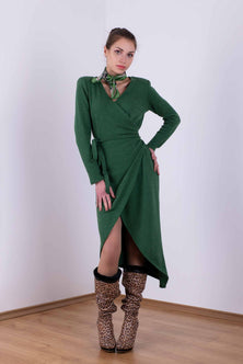 Knitted dress hugg me style in green