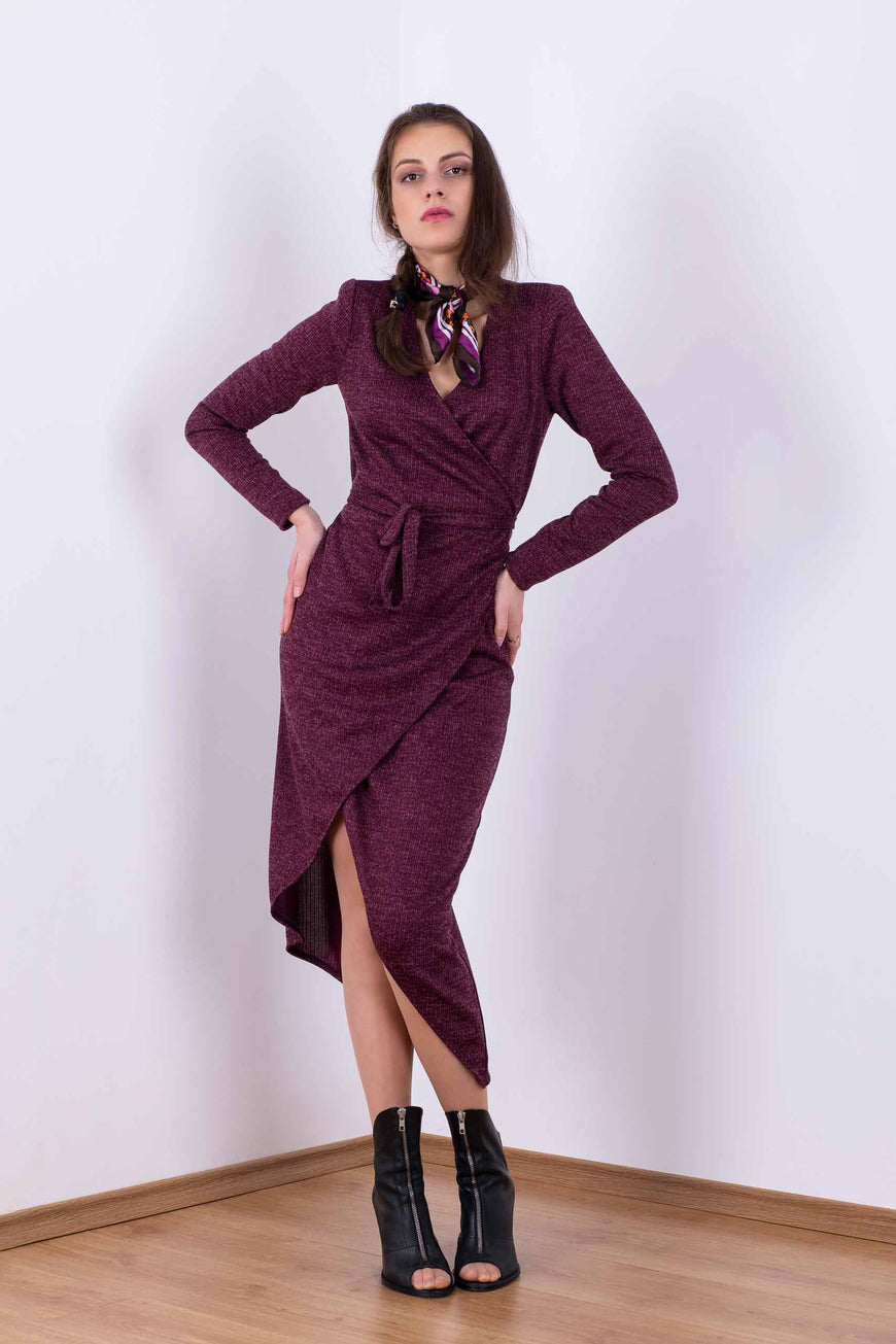 Knitted dress hugg me style in purple