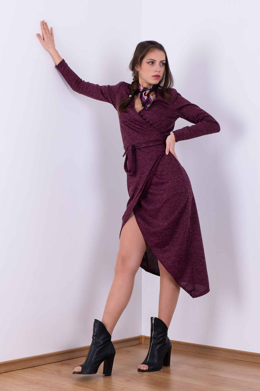 Knitted dress hugg me style in purple