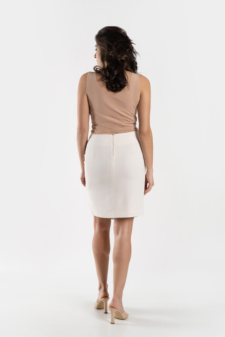 Elegant cream georgette skirt