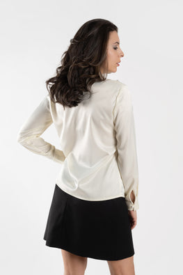 Satin blouse with pearls